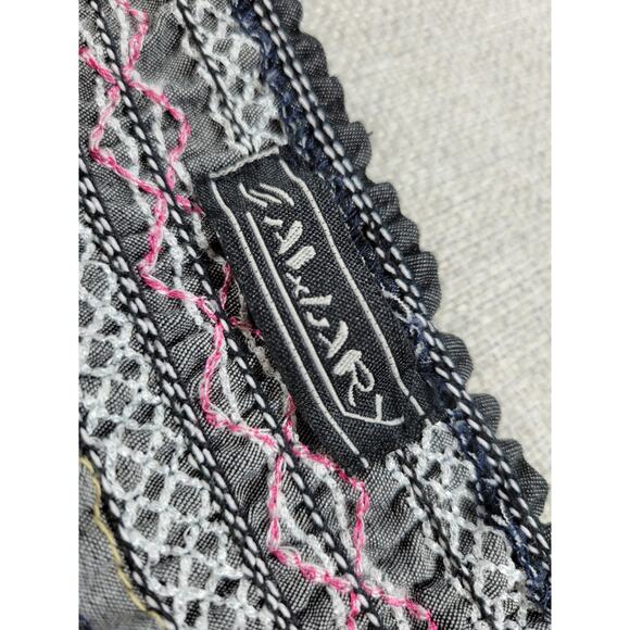 Zawary Womens Romper Shorts Size L Gray‎ Tribal Embroidered Strapless Casual - Picture 2 of 12